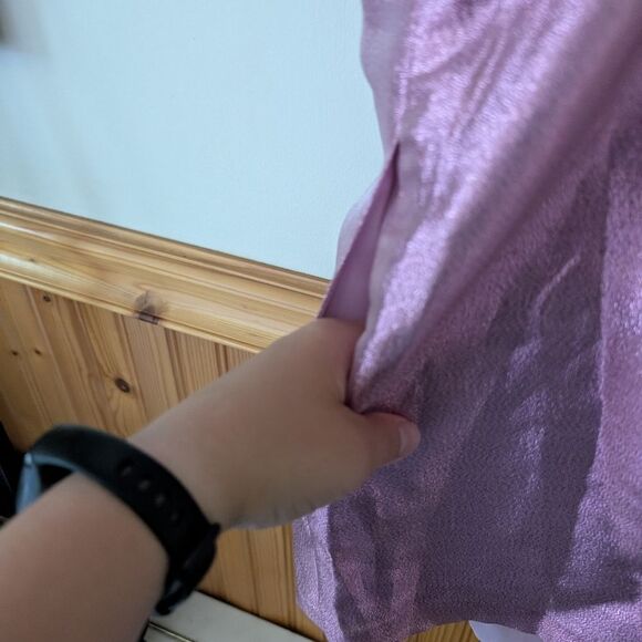 Anthropologie Hutch Corsage One Shoulder Sparkly Iridescent Romper Size 10 - Picture 6 of 8